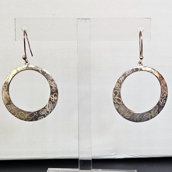 Sterling Silver Dangle Hoops - Picture 1 of 4